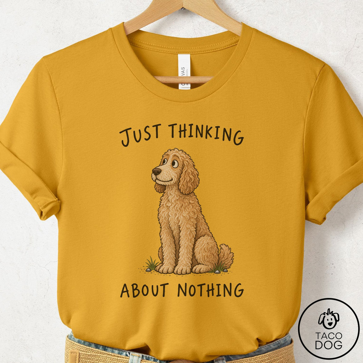 Doodle Thinking About Nothing T-Shirt Mustard Taco-Dog