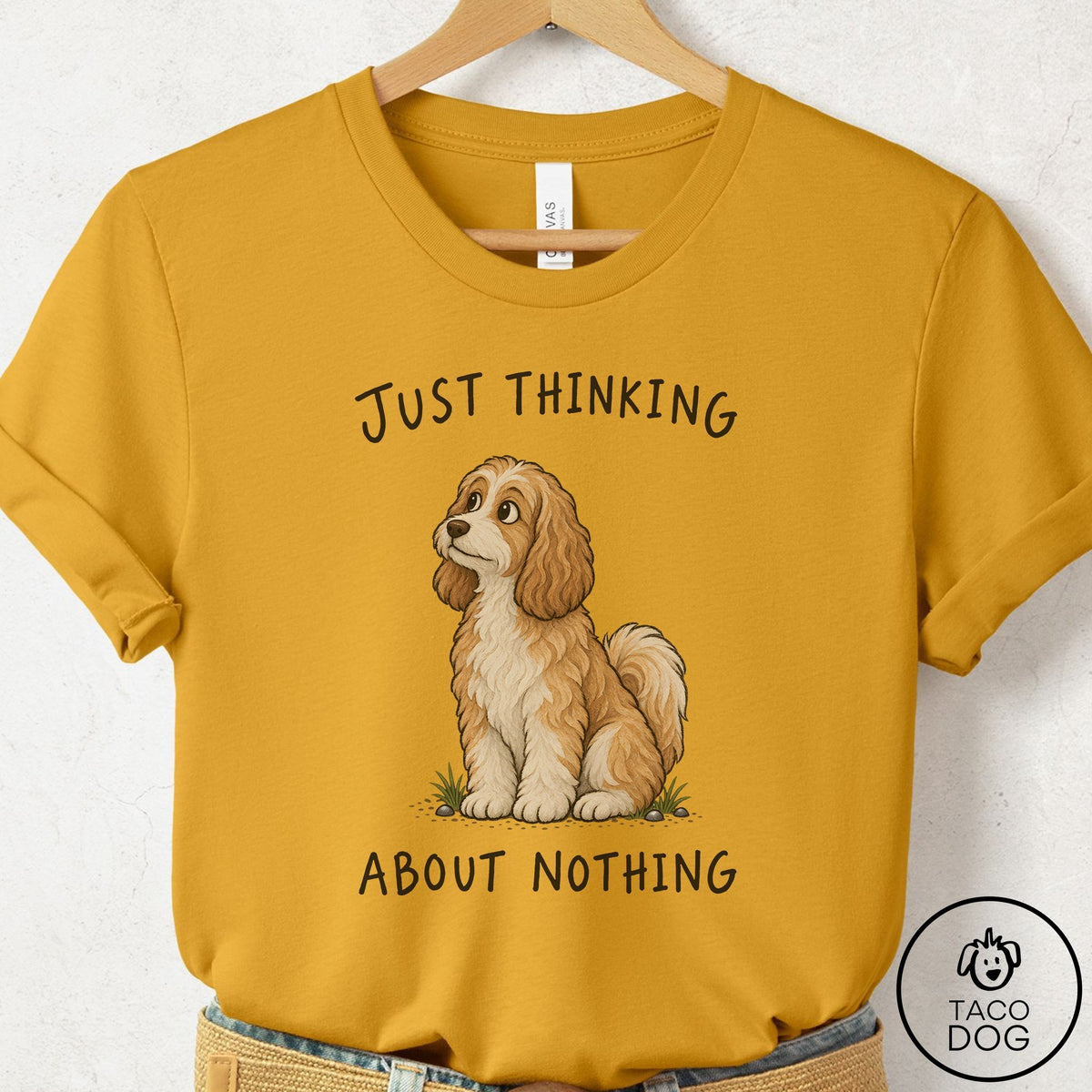 Havanese Thinking About Nothing T-Shirt Mustard Taco-Dog