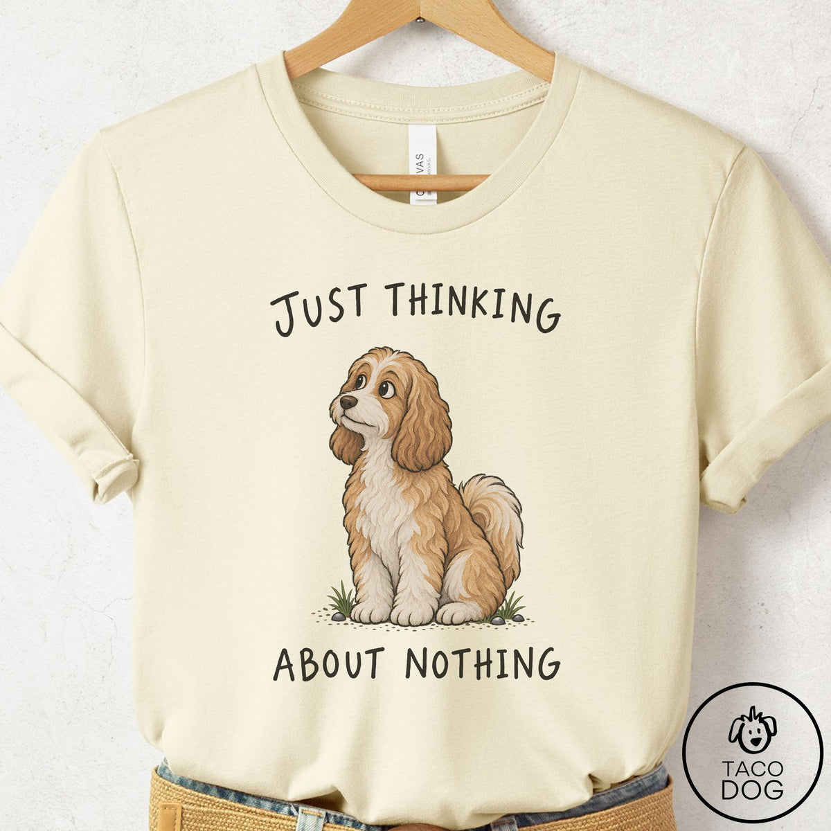 Havanese Thinking About Nothing T-Shirt Natural Taco-Dog