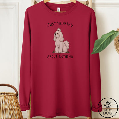 Maltese Thinking About Nothing Long Sleeve Tee Cardinal Taco-Dog