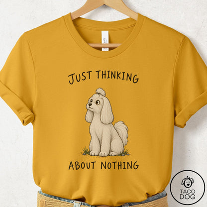 Maltese Thinking About Nothing T-Shirt Mustard Taco-Dog