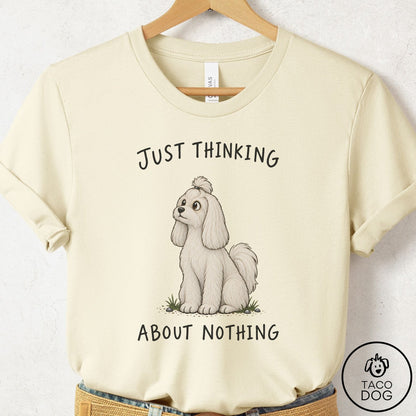 Maltese Thinking About Nothing T-Shirt Natural Taco-Dog