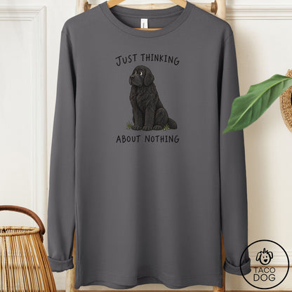Newfoundland Thinking About Nothing Long Sleeve Tee Asphalt Taco-Dog