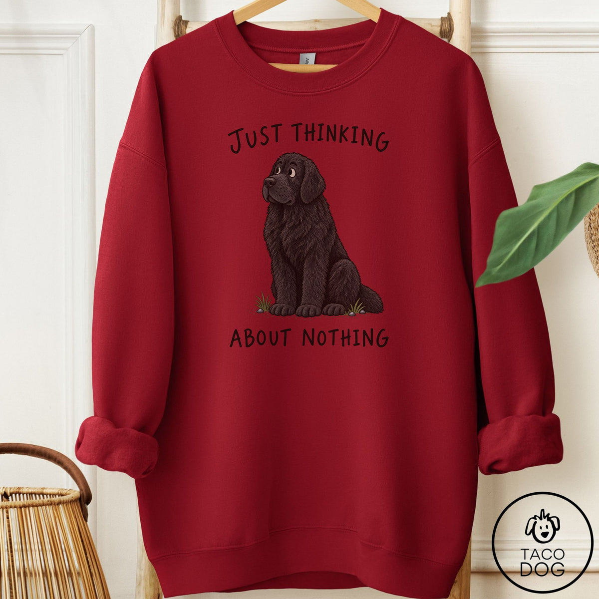 Newfoundland Thinking About Nothing Sweatshirt Garnet Taco-Dog