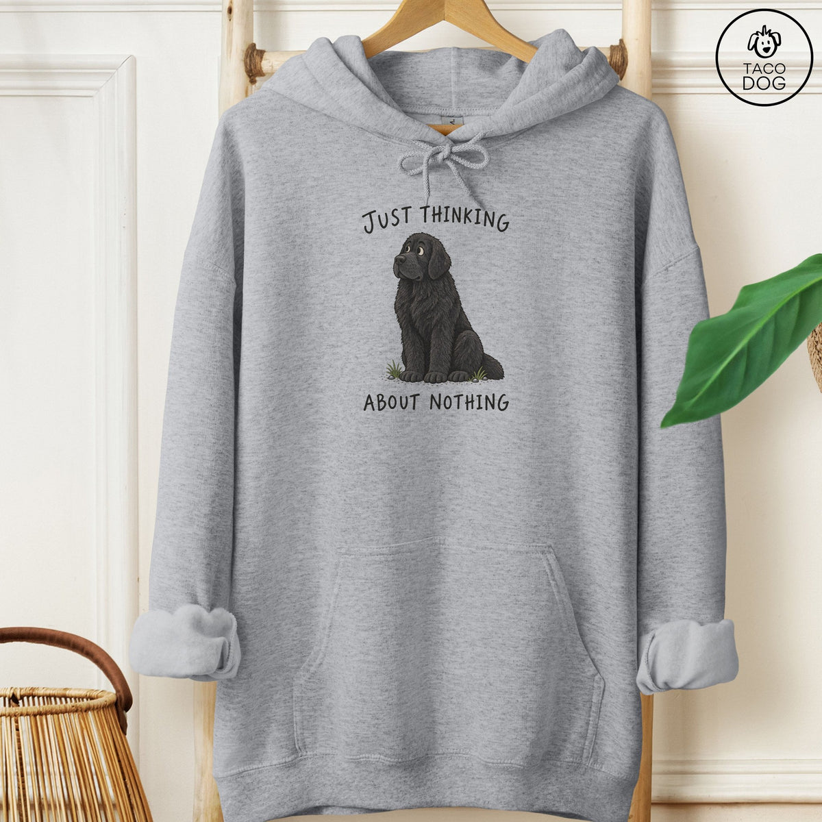 Newfoundland Thinking About Nothing Hoodie Graphite Heather Taco-Dog