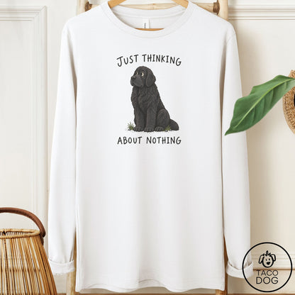 Newfoundland Thinking About Nothing Long Sleeve Tee White Taco-Dog