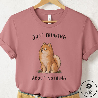 Pomeranian Thinking About Nothing T-Shirt Mauve Taco-Dog