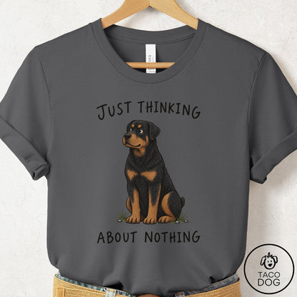Rottweiler Thinking About Nothing T-Shirt Asphalt Taco-Dog