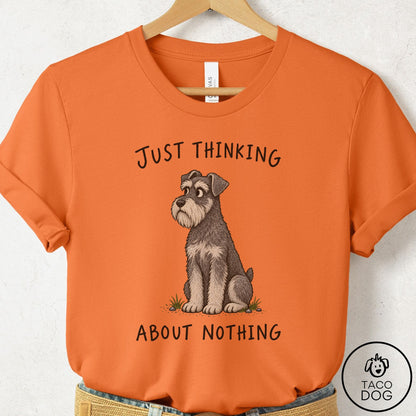 Schnauzer Thinking About Nothing T-Shirt Burnt Orange Taco-Dog