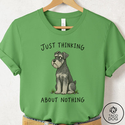 Schnauzer Thinking About Nothing T-Shirt Leaf Taco-Dog