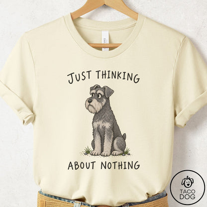 Schnauzer Thinking About Nothing T-Shirt Natural Taco-Dog