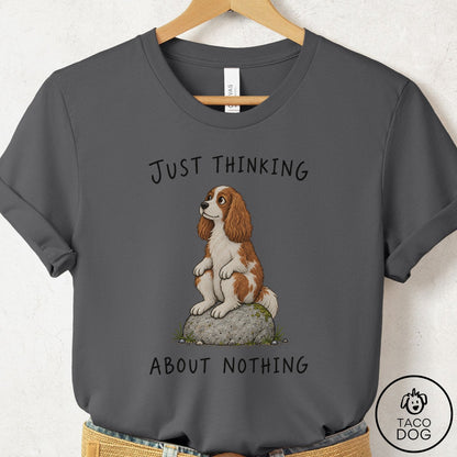 Cavalier King Charles Spaniel Thinking Nothing Rock T-Shirt Asphalt Taco-Dog
