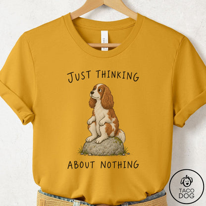 Cavalier King Charles Spaniel Thinking Nothing Rock T-Shirt Mustard Taco-Dog