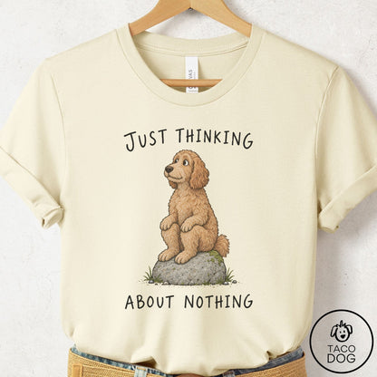 Doodle Thinking Nothing Rock T-Shirt Natural Taco-Dog