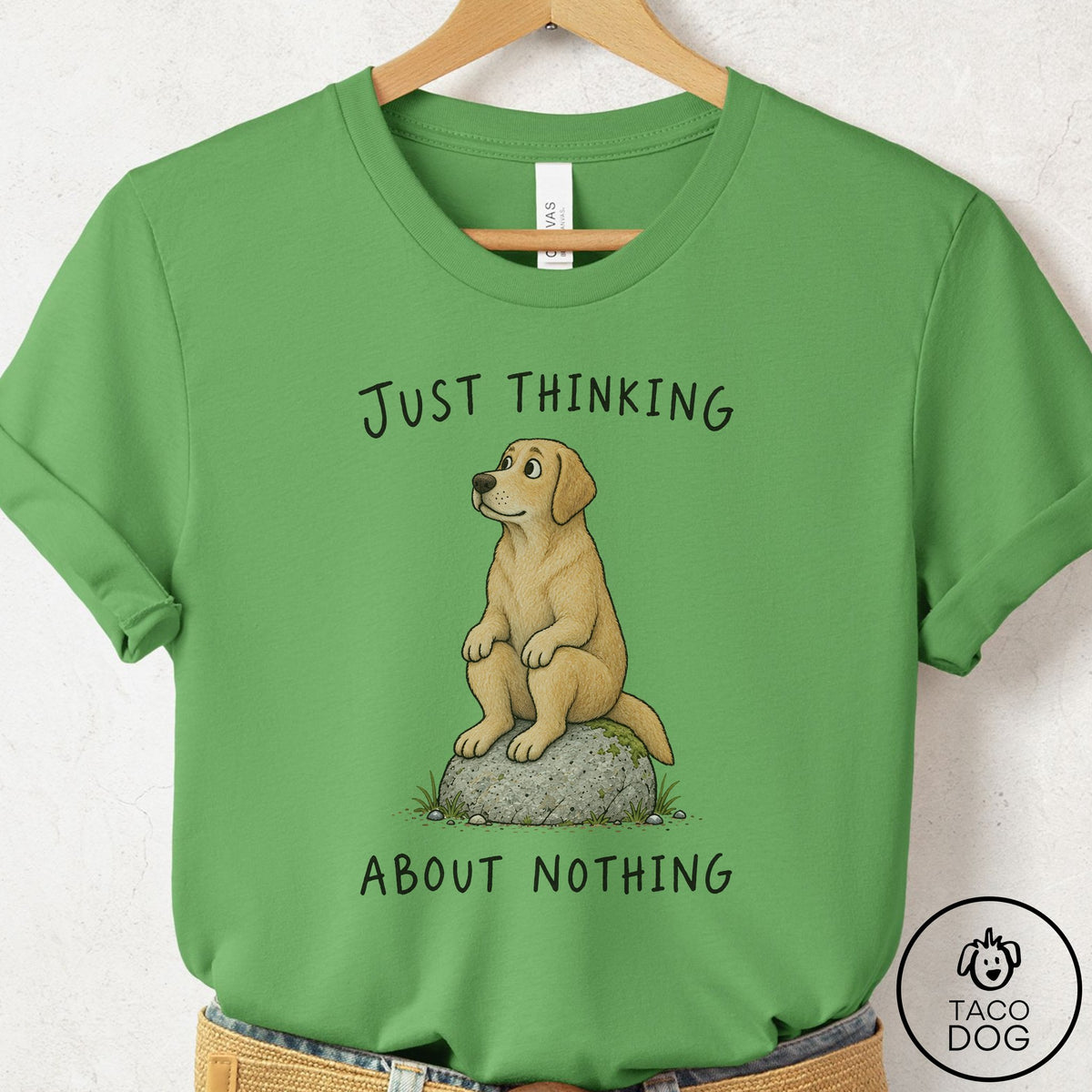 Labrador Retriever Thinking Nothing Rock T-Shirt Leaf Taco-Dog