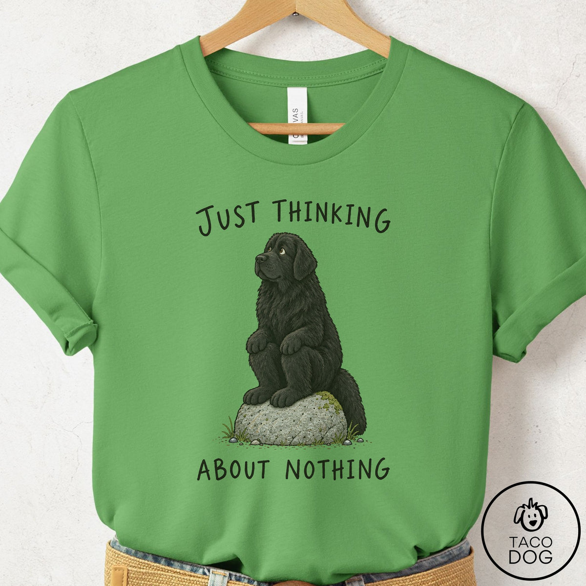 Newfoundland Thinking Nothing Rock T-Shirt Leaf Taco-Dog