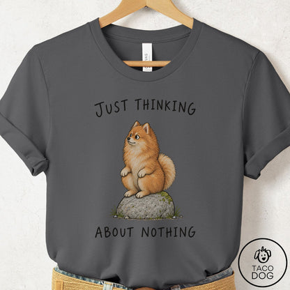 Pomeranian Thinking Nothing Rock T-Shirt Asphalt Taco-Dog
