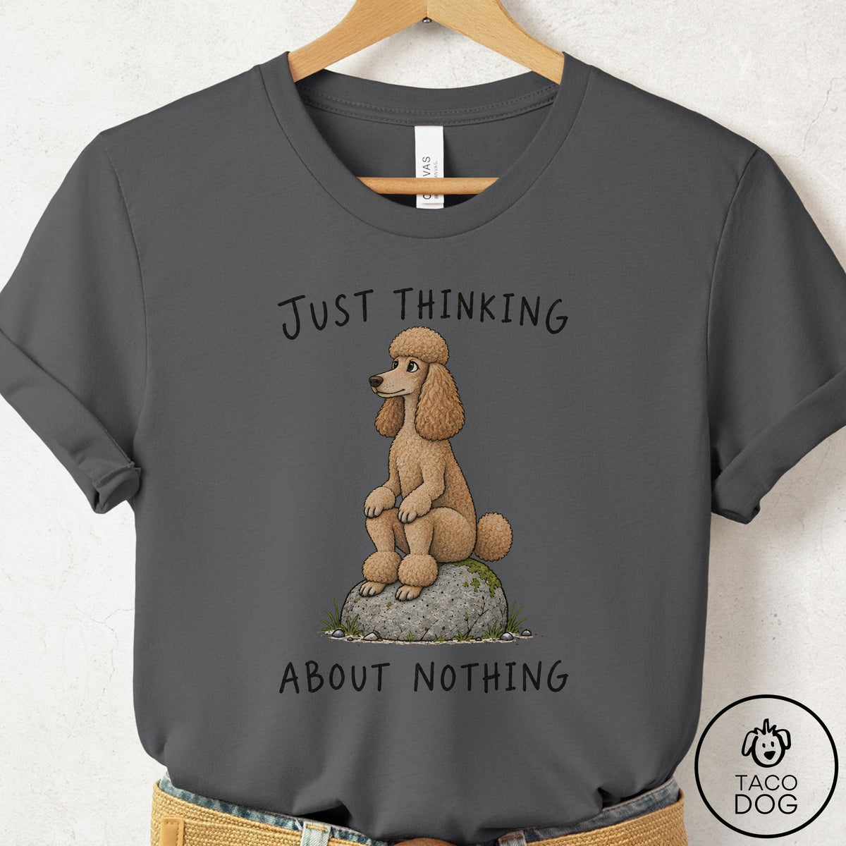 Poodle Thinking Nothing Rock T-Shirt Asphalt Taco-Dog