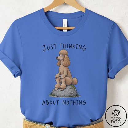 Poodle Thinking Nothing Rock T-Shirt Columbia Blue Taco-Dog