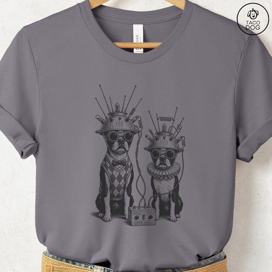 Boston Terrier Tin Hat T-Shirt Storm S Taco-Dog
