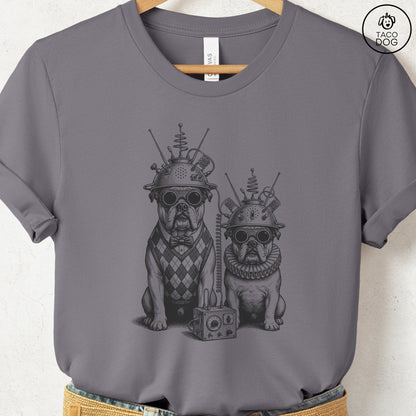 English Bulldog Tin Hat T-Shirt Storm S Taco-Dog