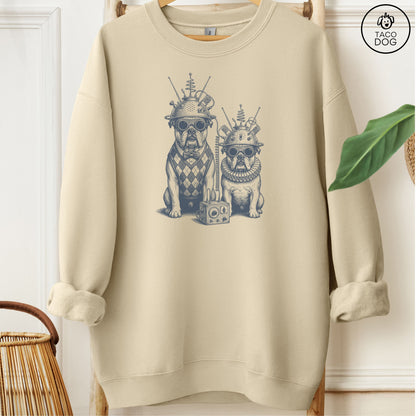 Engish Bulldog Tin Hat Sweatshirt Sand M Taco-Dog