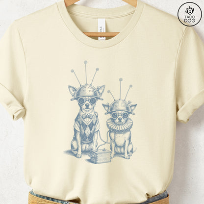 Chihuahua Tin Hat T-Shirt Natural S Taco-Dog