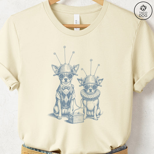 Chihuahua Tin Hat T-Shirt Natural S Taco-Dog