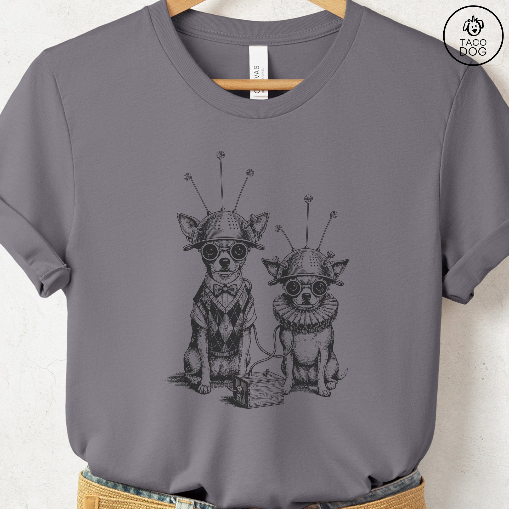 Chihuahua Tin Hat T-Shirt Storm S Taco-Dog