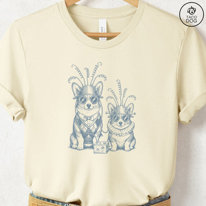 Corgi Tin Hat T-Shirt Natural S Taco-Dog