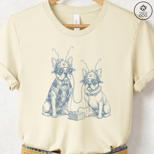 French Bulldog Frenchie Tin Hat T-Shirt Natural S Taco-Dog