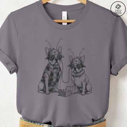 French Bulldog Frenchie Tin Hat T-Shirt Storm S Taco-Dog