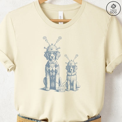 Poodle Tin Hat T-Shirt Natural Taco-Dog