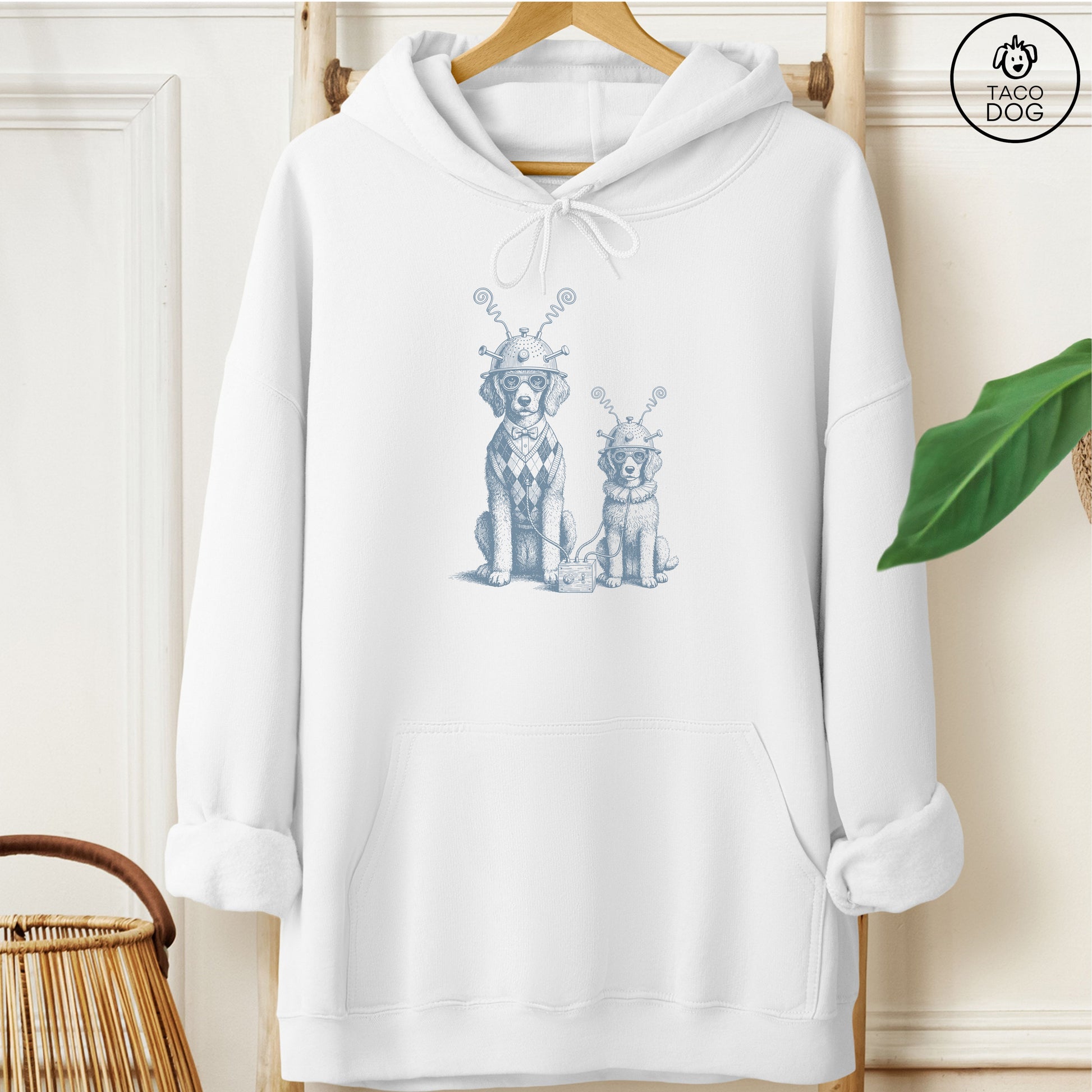 Poodle Tin Hat Hoodie White M Taco-Dog
