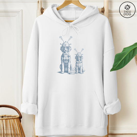 Poodle Tin Hat Hoodie White M Taco-Dog