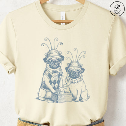 Pug Tin Hat T-Shirt Natural S Taco-Dog