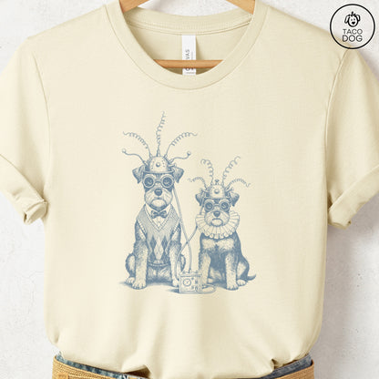 Schnauzer Tin Hat T-Shirt Natural S Taco-Dog