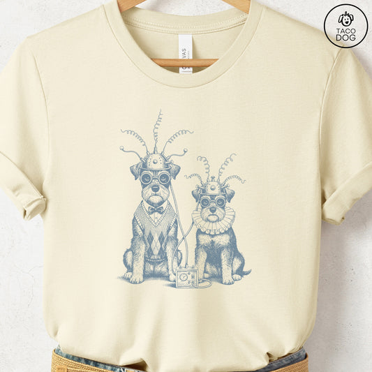 Schnauzer Tin Hat T-Shirt Natural S Taco-Dog