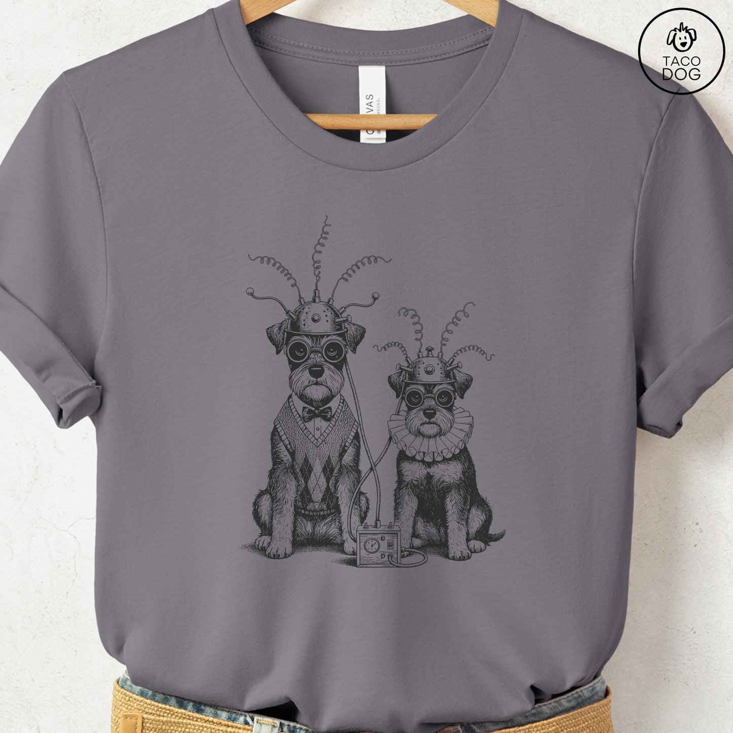 Schnauzer Tin Hat T-Shirt Storm S Taco-Dog