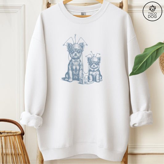 Yorkshire Terrier Yorkie Tin Hat Sweatshirt White M Taco-Dog