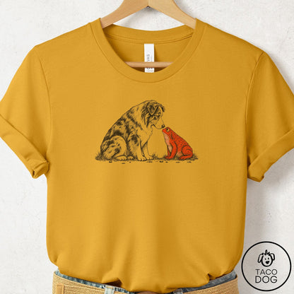 Australian Shepherd Toad Watch T-Shirt Mustard Taco-Dog