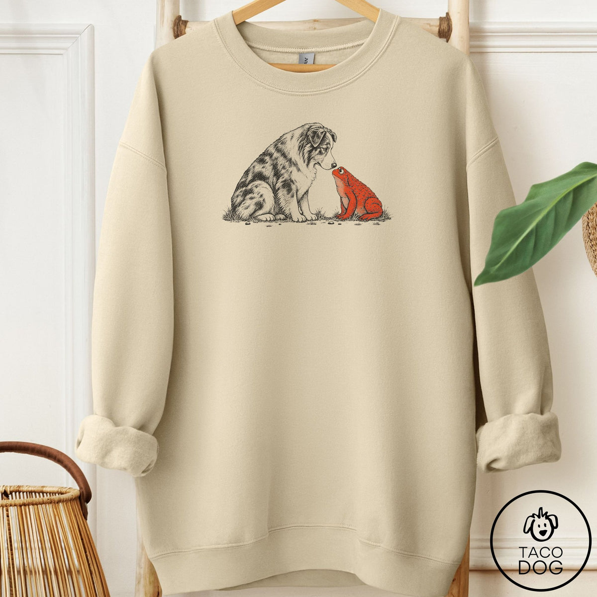 Australian Shepherd Toad Watch Sweatshirt Sand Taco-Dog
