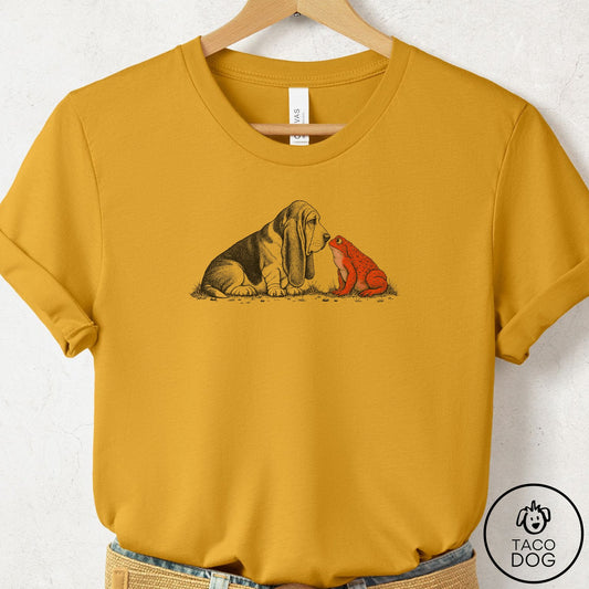 Basset Hound Toad Watch T-Shirt Mustard Taco-Dog