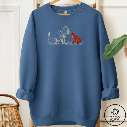 Beagle Toad Watch Sweatshirt Indigo Blue Taco-Dog