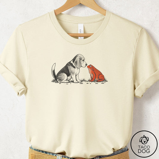 Beagle Toad Watch T-Shirt Natural Taco-Dog