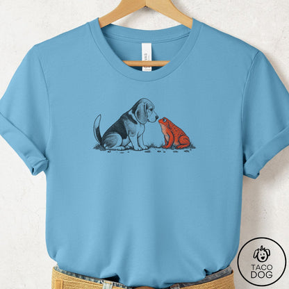 Beagle Toad Watch T-Shirt Ocean Blue Taco-Dog