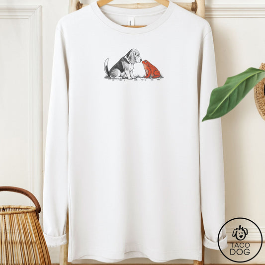 Beagle Toad Watch Long Sleeve Tee White Taco-Dog
