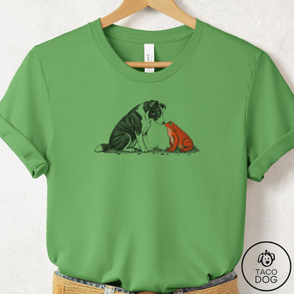 Border Collie Toad Watch T-Shirt Leaf Taco-Dog