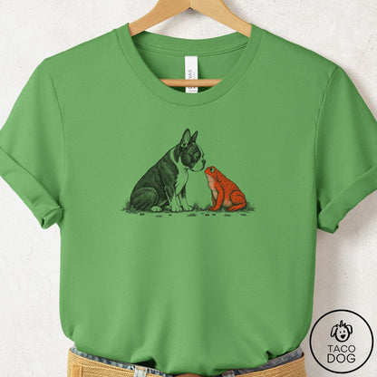 Boston Terrier Toad Watch T-Shirt Leaf Taco-Dog