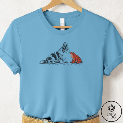 Cardigan Welsh Corgi Toad Watch T-Shirt Ocean Blue Taco-Dog